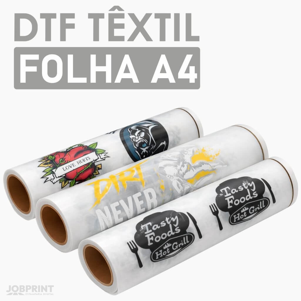 Impressões em DTF Têxtil - Folha A4 Impressões em DTF Têxtil - Folha A4