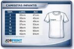 Tamanhos Camisetas Infantis