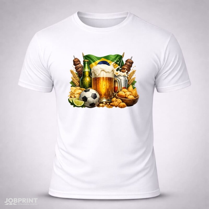 Camiseta Branca Cerveja - Paixão Nacional