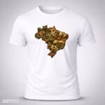 Camiseta Branca Mapa do Brasil
