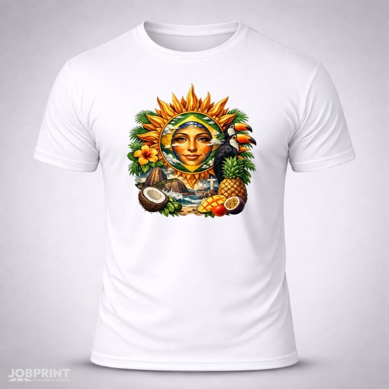 Camiseta Branca Sol do Brasil