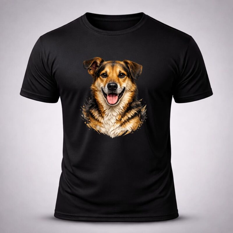 Camiseta Preta Cachorro