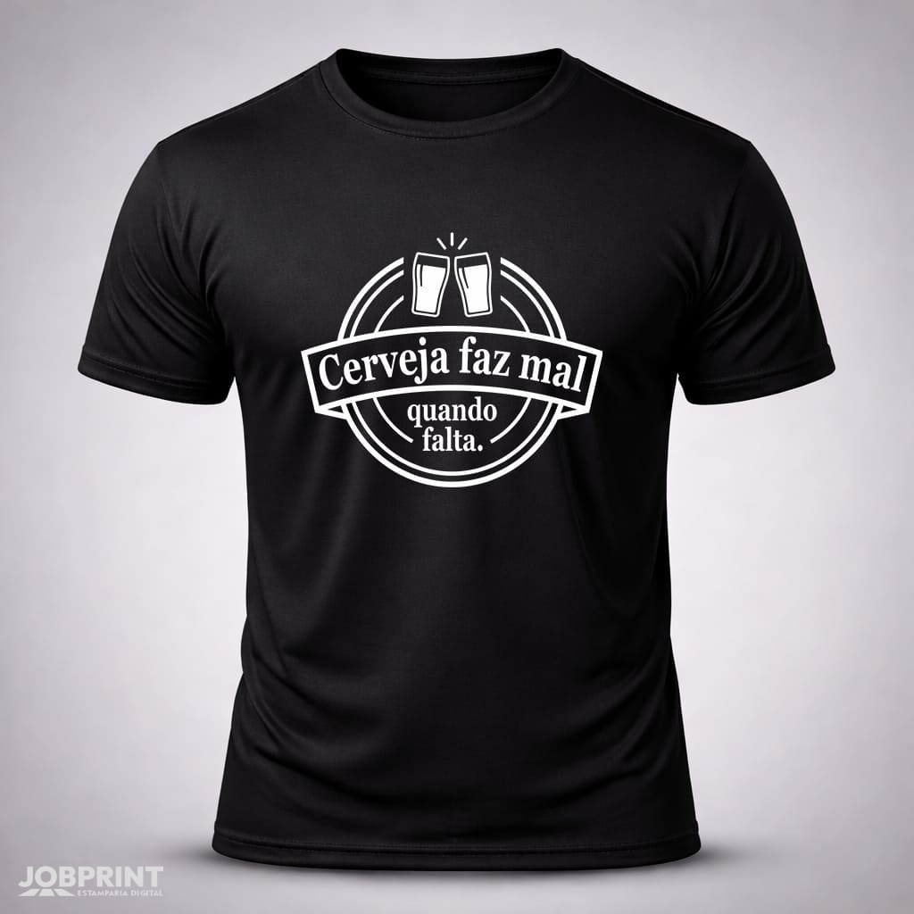 Camiseta Preta Cerveja faz mal quando falta. Camiseta Preta Cerveja faz mal quando falta.
