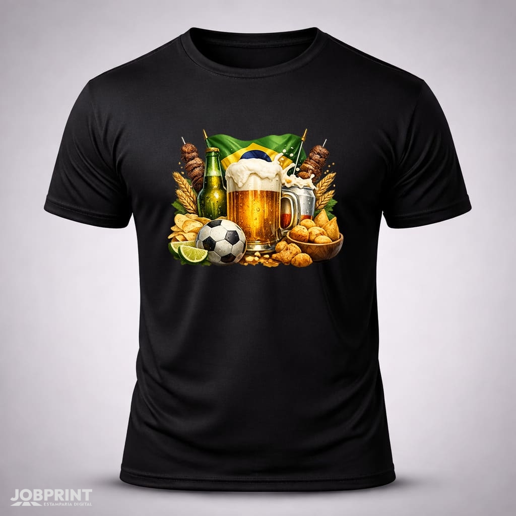 Camiseta Preta Cerveja - Paixão Nacional Camiseta Preta Cerveja - Paixão Nacional