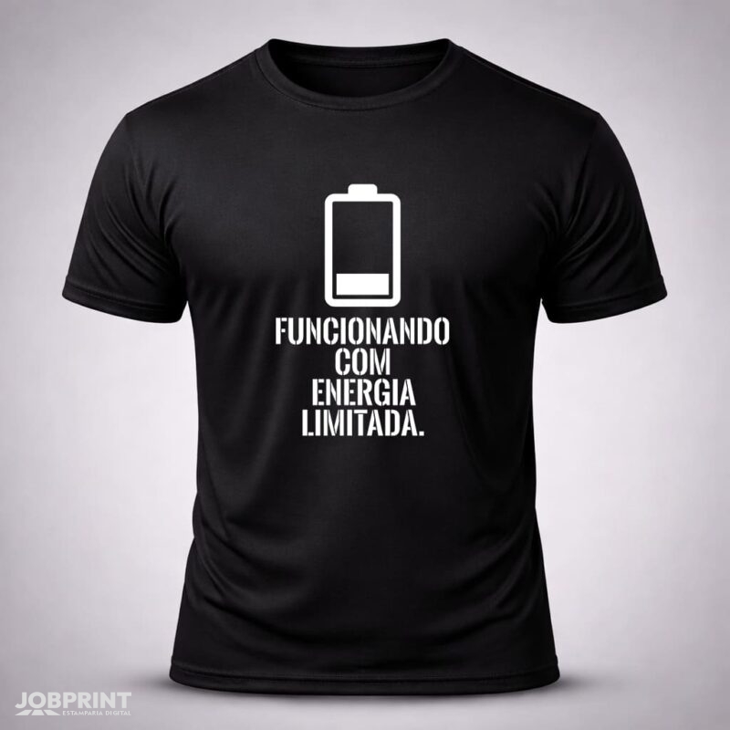Camiseta Preta Funcionando com Energia Limitada
