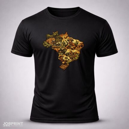 Camiseta Preta Mapa do Brasil
