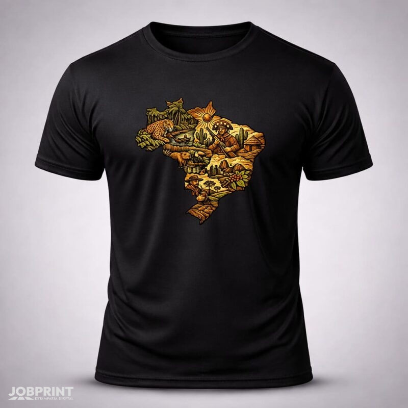 Camiseta Preta Mapa do Brasil