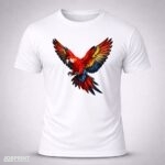 Camiseta Branca Arara Vermelha