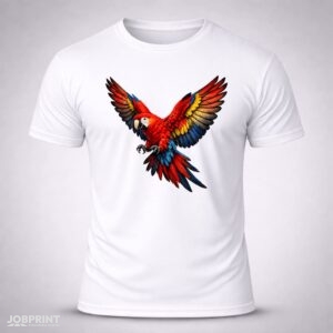 Camiseta Branca Arara Vermelha