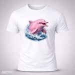 Camiseta Branca Boto Cor de Rosa