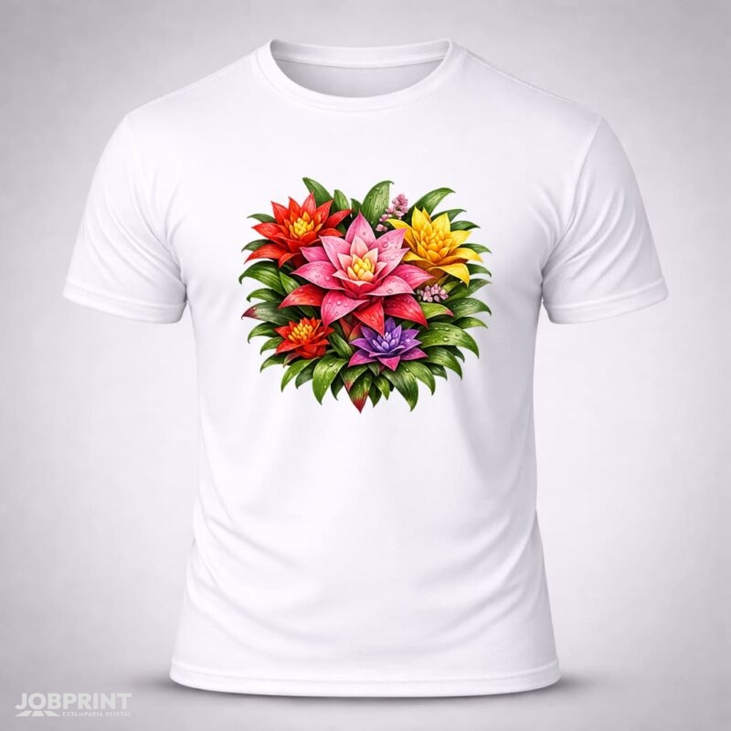 Camiseta Branca Bromélias