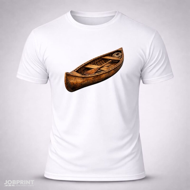 Camiseta Branca Canoa de Madeira