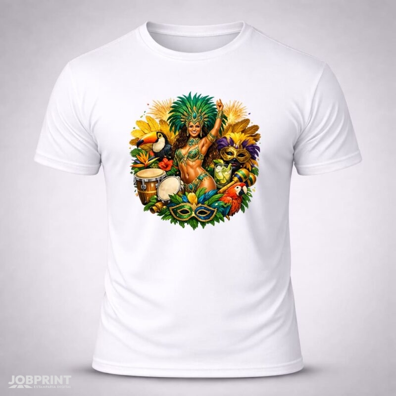 Camiseta Branca Carnaval Brasileiro