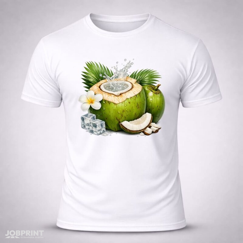 Camiseta Branca Coco Verde