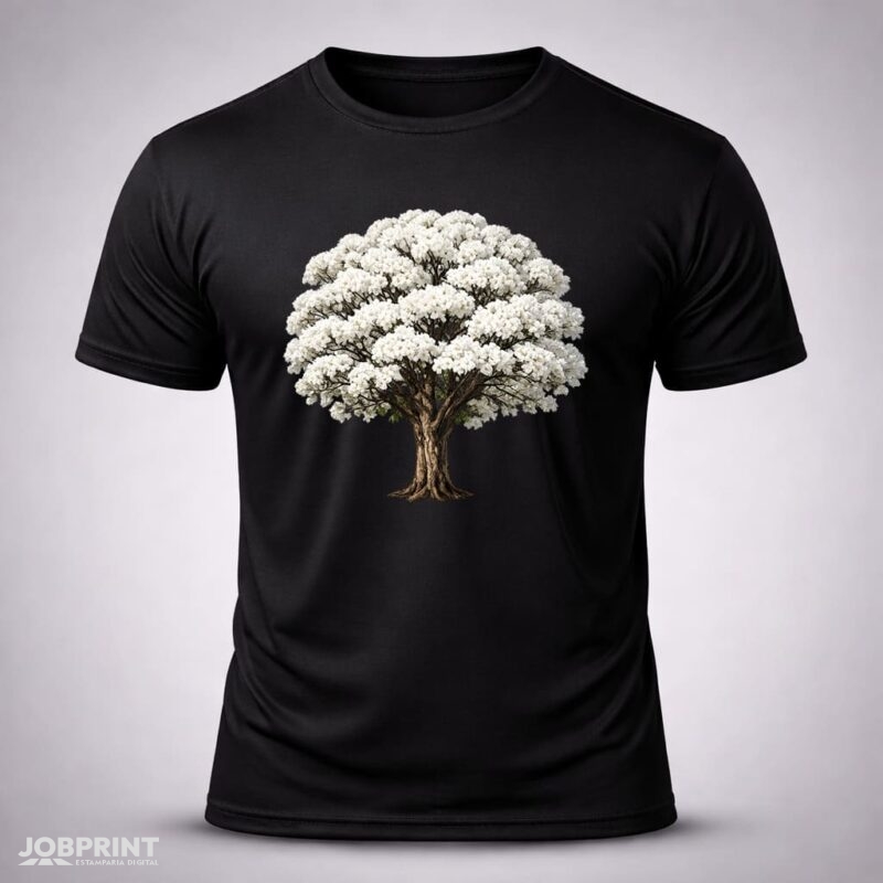 Camiseta Preta Ypê Branco