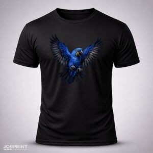 Camiseta Preta Arara Azul