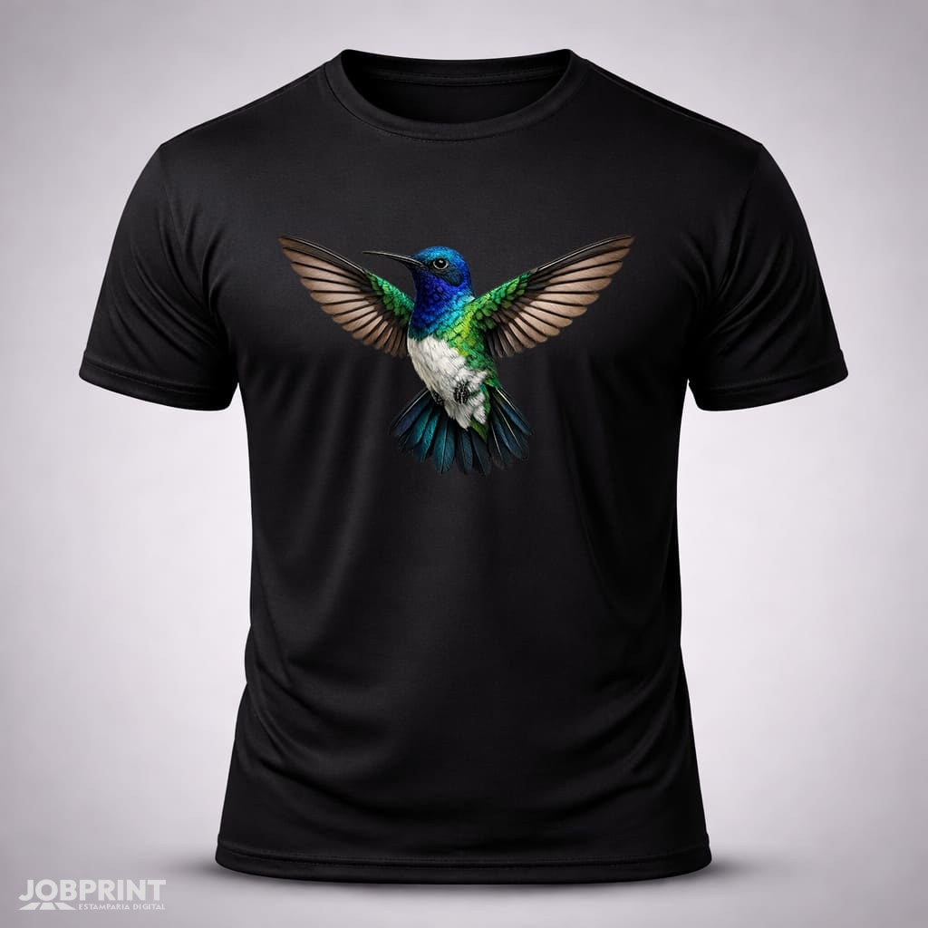 Camiseta Preta Beija Flor Camiseta Preta Beija Flor