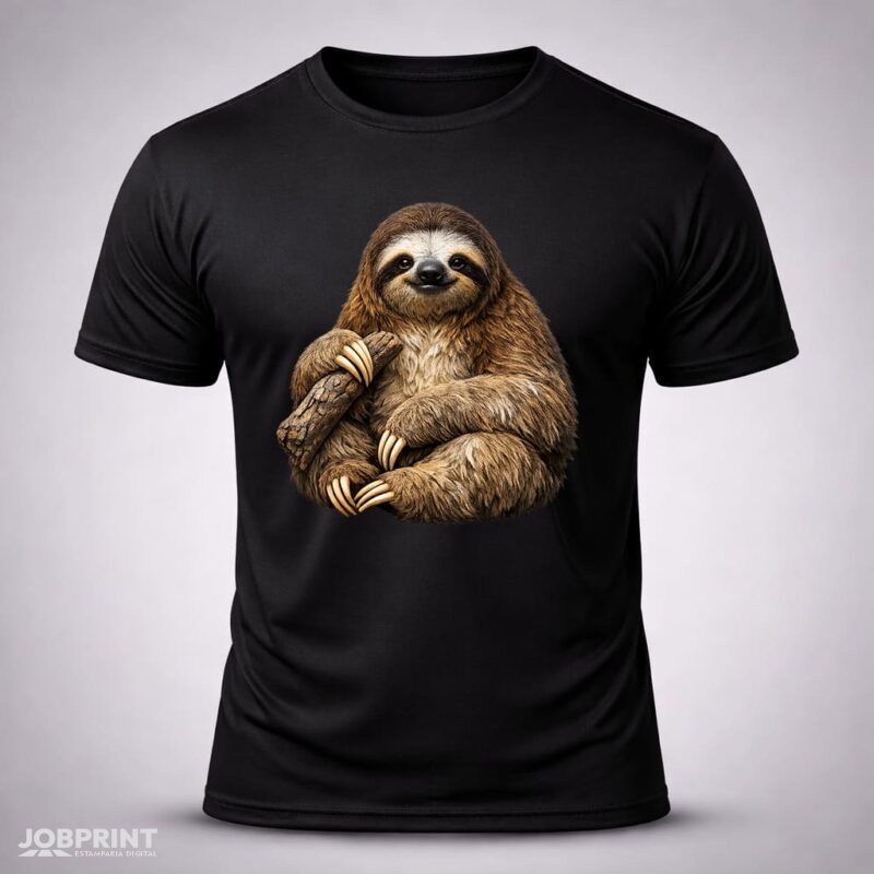 Camiseta Preta Bicho Preguiça