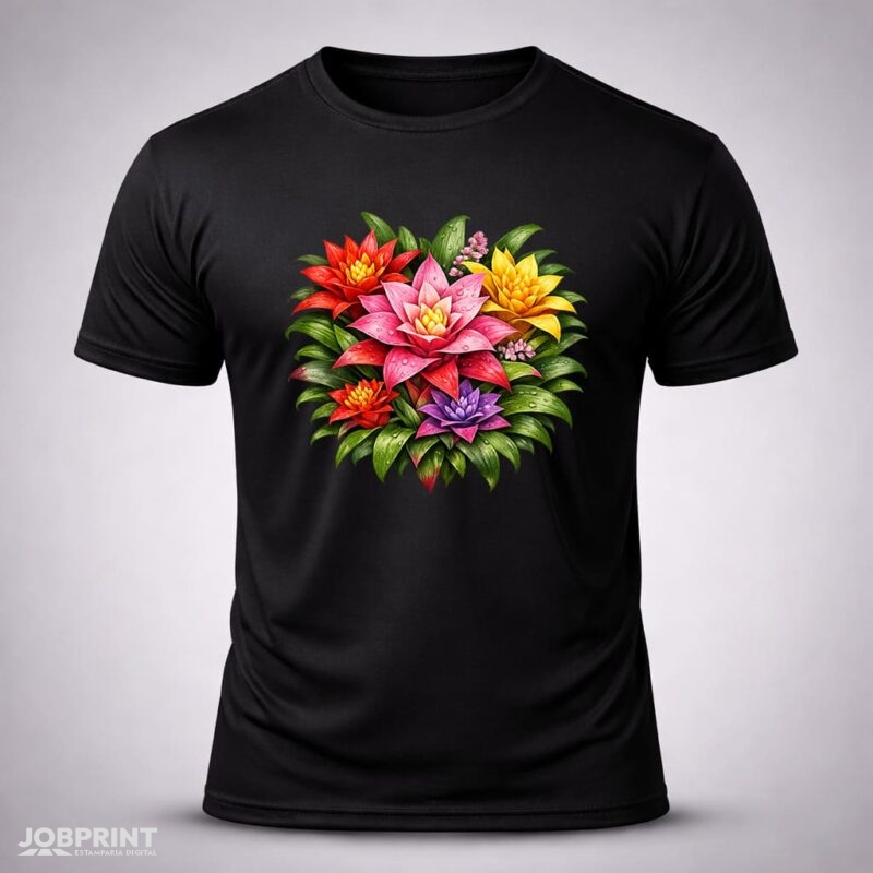 Camiseta Preta Bromélias