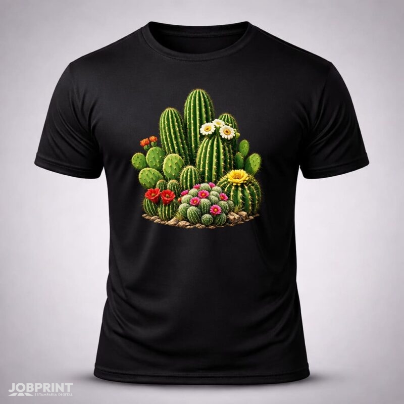 Camiseta Preta Cacto