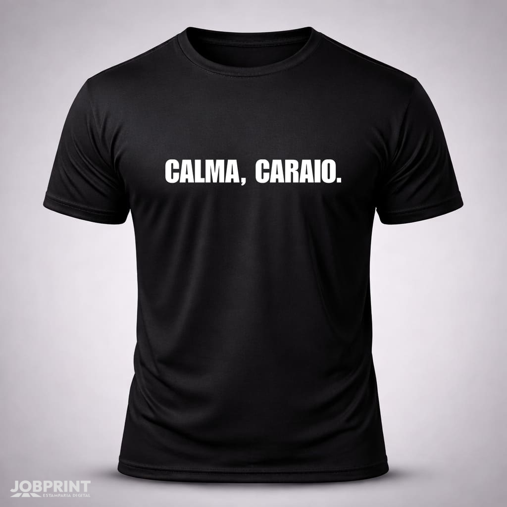 Camiseta Preta Calma Caraio Camiseta Preta Calma Caraio