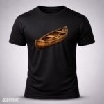 Camiseta Preta Canoa de Madeira