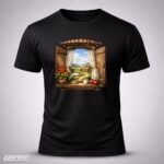 Camiseta Preta Janela do Interior