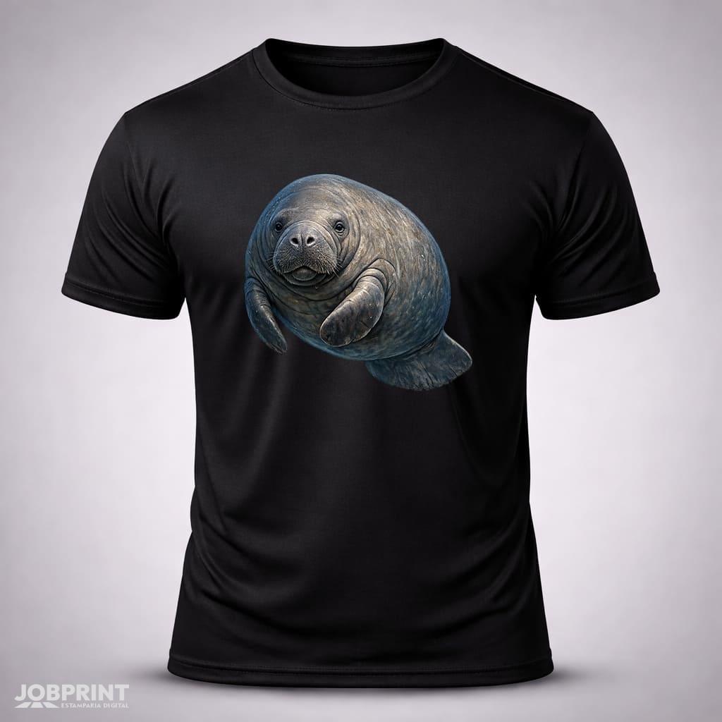 Camiseta Preta Peixe Boi Camiseta Preta Peixe Boi