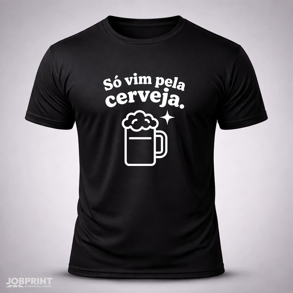 Camiseta Preta Só vim pela Cerveja Camiseta Preta Só vim pela Cerveja