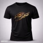 Camiseta Preta Tartaruga Marinha