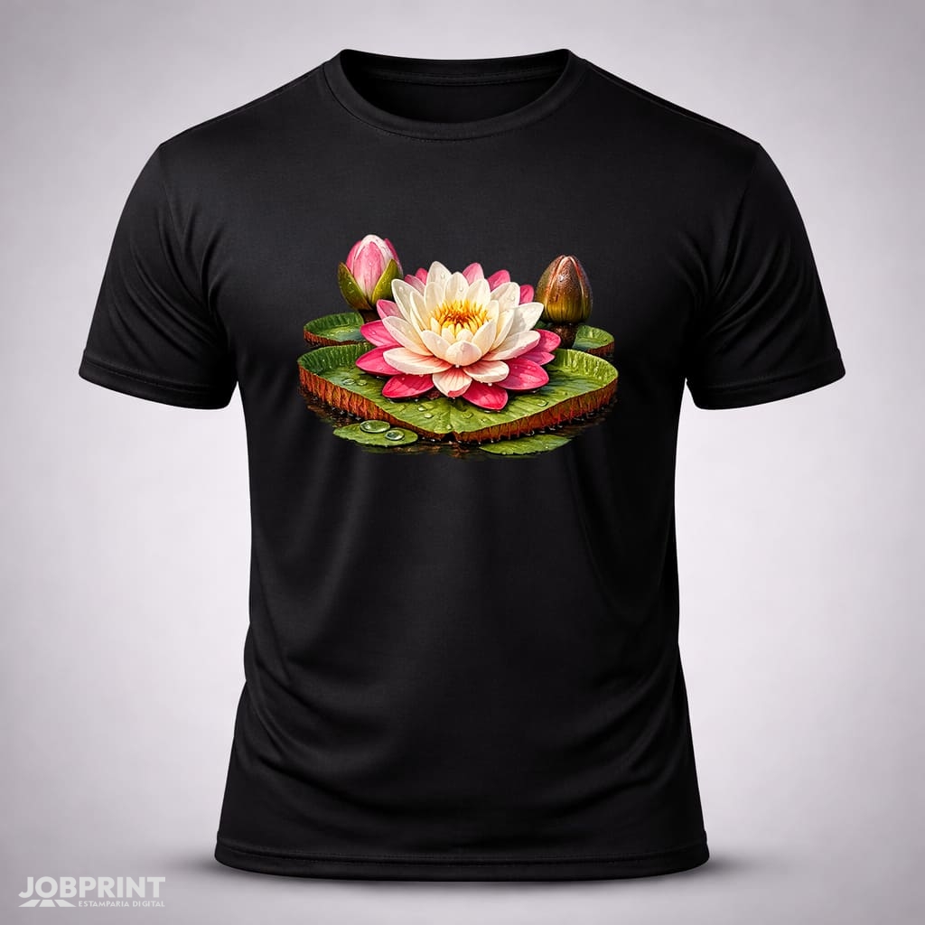 Camiseta Preta Vitória Régia Camiseta Preta Vitória Régia