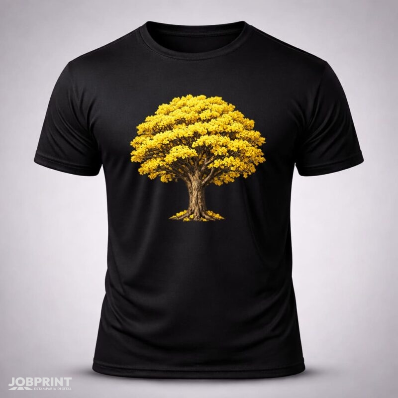 Camiseta Preta Ypê Amarelo