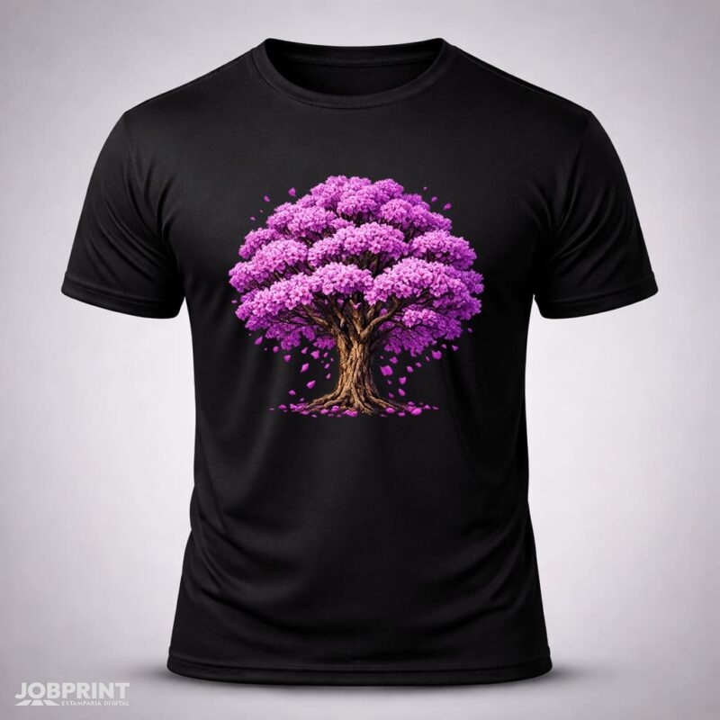 Camiseta Preta Ypê Roxo